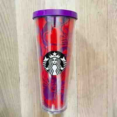 Starbucks Red Purple FLORAL Acrylic Venti Cold Cup Tumbler 2014 No Straw - Sold on eBay Aug 09, 2021 for $22.50