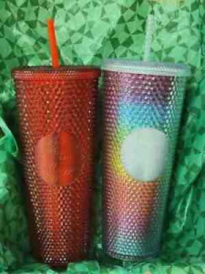 lot 2: Starbucks Taiwan Christmas Red & Rainbow Studded Tumbler 24 oz NEW! - Sold on eBay Jul 20, 2021 for $52.00