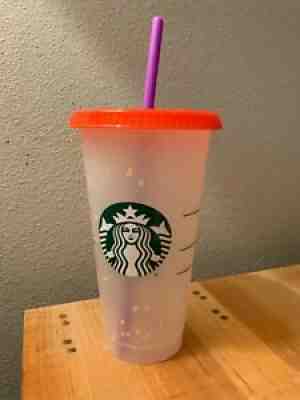 NEW RED Starbucks color changing confetti reusable cold cup - Sold on eBay Aug 26, 2021 for $5.00