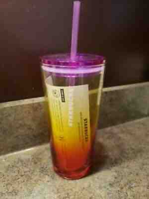 ð??ºNEW Starbucks Ombre Red Yellow Pink SUNRISE ð???18 oz Summer 2021 Glass Tumbler - Sold on eBay Sep 02, 2021 for $11.99