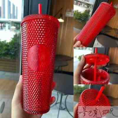 Bling Starbucks 24oz Shinning Diamond Studded Tumbler Glitter Red Cold Cup - Sold on eBay Jul 22, 2021 for $56.00