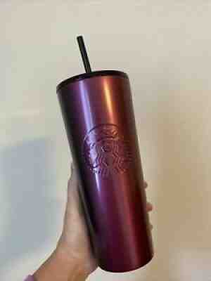 NEW Starbucks Christmas Ombre Berry Red Purple Stainless Steel 24oz Tumbler - Sold on eBay Aug 24, 2021 for $26.00