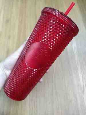 Starbucks China 2020 Tumbler Red Bling Diamond Studded 24oz Straw Cold Cup - Sold on eBay Jul 14, 2021 for $49.00