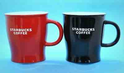 Lot of 2 - 2008 Starbucks Logo Coffee Mugs Red and Black Ceramic 14 oz. - Sold on eBay Jul 05, 2021 for $12.95
