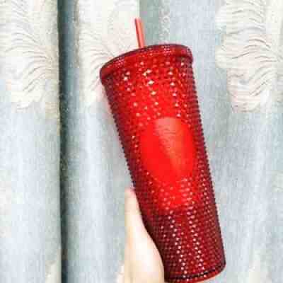  Starbucks China Tumbler Red Bling Diamond Studded 24oz Straw Cold Cup! - Sold on eBay Jun 24, 2021 for $61.00
