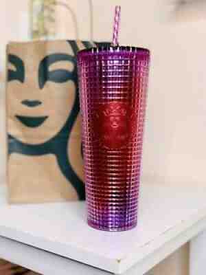 Starbucks Summer 2021 Purple & Red OmbrÃ© Bling 24oz Tumbler Pride - Sold on eBay Jul 16, 2021 for $14.00