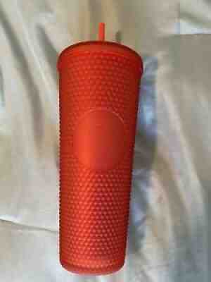 NEW Starbucks Matte red Studded Cold Cup Tumbler -24 oz - Venti soft touch - Sold on eBay Jun 22, 2021 for $21.50