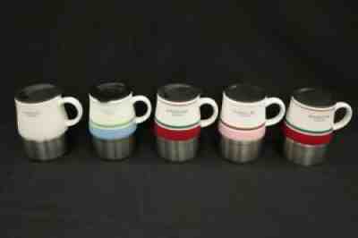 5x Starbucks 14oz Urban Desk Ceramic Blue Red Bottle Travel Coffee Mugs 5"x3" - Sold on eBay Aug 29, 2021 for $9.99