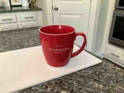 Starbucks Coffee 2007 Red Abbey EstD 1971 Large Mug/Cup White Trim 18 oz - Sold on eBay Aug 08, 2021 for $20.51