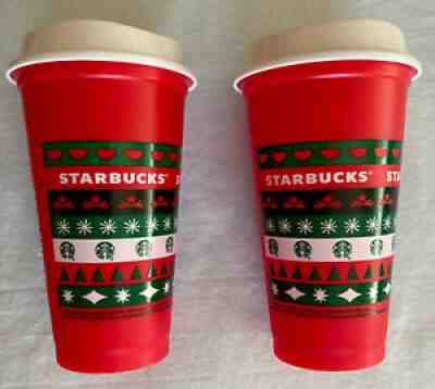New Two Starbucks 2020 Holiday Reusable Red Cup Grande 16 oz Christmas Tumblers - Sold on eBay Jul 11, 2021 for $5.50