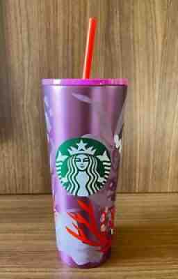 Starbucks Steel Summer 2021 Purple Red Coral Reef 24 oz Tumbler Cold Cup New - Sold on eBay Jun 17, 2021 for $18.00