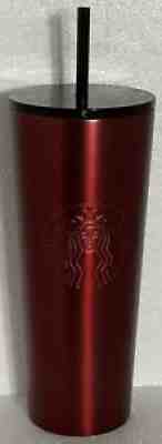 2018 STARBUCKS 24 Oz. VENTI Brushed Stainless Steel Cold Cup Tumbler MATTE RED - Sold on eBay Jul 24, 2021 for $60.00