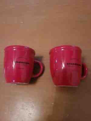 Starbucks Red Abbey 3oz Espresso Coffee Demi Cup Mug - 2016 set of 2 - Sold on eBay Aug 29, 2021 for $15.00