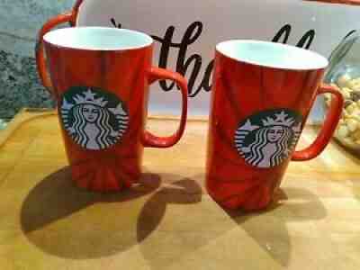 Pair of Starbucks Red 16oz Tall Mug 5 1/2" - Sold on eBay Jul 04, 2021 for $9.99