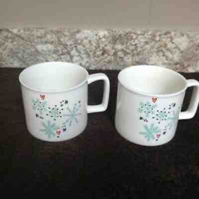 NEW 2 Starbucks Turquoise Snowflakes and Red Hearts Winter Christmas 14 Oz. Mugs - Sold on eBay Jun 17, 2021 for $9.00