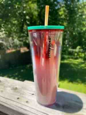 Starbucks Red And White OmbrÃ© 24oz Tumbler - Sold on eBay Jun 30, 2021 for $14.50