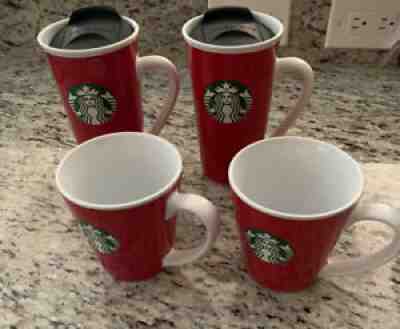 Starbucks 4pc Ceramic Tumbler And Mug Set Red - Sold on eBay Aug 15, 2021 for $5.19