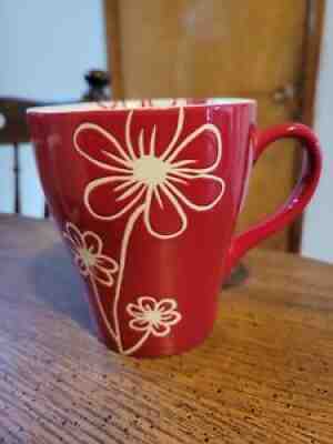 Starbucks Coffee Red with White Embossed Daisy Flower 15oz 2007 - Sold on eBay Sep 09, 2021 for $9.50
