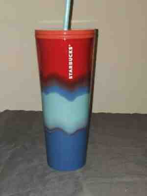 Starbucks Tumbler Summer 2021 24oz Wave Trio (Red & Blue) - Sold on eBay Aug 31, 2021 for $20.00