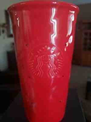 Starbucks Red Quilted Ceramic Traveler Tumbler with Swarovski Crystals - Sold on eBay Aug 03, 2021 for $22.40