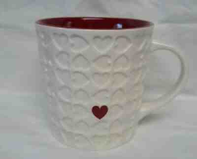 Starbucks Coffee 2007 Valentine's Day White Embossed Mug Single Red Heart 16 oz - Sold on eBay Aug 20, 2021 for $14.99