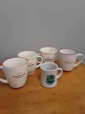 Starbucks 2007 White Abbey Red Letter & Red White Letters Coffee Mug Cup Lot Mix - Sold on eBay Aug 28, 2021 for $20.00