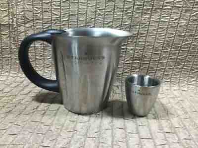Starbucks Barista Stainless Steel Milk Frothing Pitcher + Shot Glass - Sold on eBay Aug 07, 2021 for $29.99