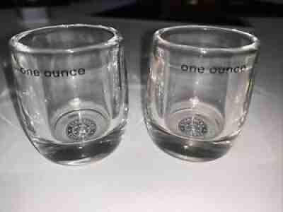 Starbucks Glass One Ounce 1oz Espresso Shot Glasses w/ Mermaid Barista -Set of 2 - Sold on eBay Aug 17, 2021 for $13.99