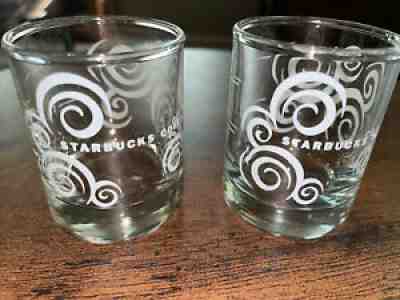 Starbucks AROMA SWIRLS 1 oz 2 oz Shot Glass Espresso Set Of 2 - Sold on eBay Aug 03, 2021 for $20.00