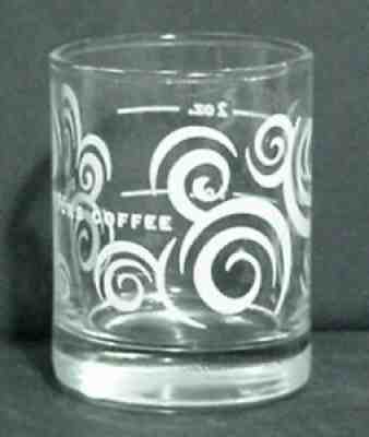 Starbucks Coffee Double Shot Glass White Aroma Swirls 1 & 2oz Measurement Lines - Sold on eBay Jun 22, 2021 for $16.85