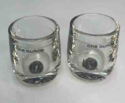 Set of 2 Starbucks Clear with Black Star Logo Espresso 1 oz Shot Glasses Mermaid - Sold on eBay Aug 17, 2021 for $15.88