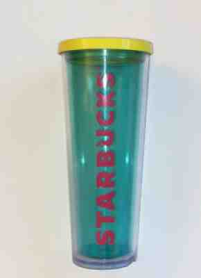 AWESOME ð???2014 Starbucks Venti Acrylic Tumbler Cold Cup Turquoise Blue/Pink - Sold on eBay Jul 06, 2021 for $21.58