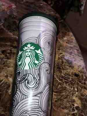 Starbucks 2014 Dot Collection Cold Cup Tumbler 24 fl oz - Ink Waves - Sold on eBay Aug 05, 2021 for $9.99