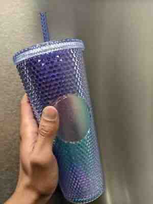 Starbucks Summer 2021 Mermaid Purple Turquoise OmbrÃ© Studded Tumbler Venti 24 oz - Sold on eBay Aug 13, 2021 for $36.50