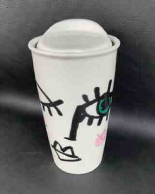 2014 Starbucks Winking Eye Siren Face Ceramic Travel Tumbler Mug 12 OZ NEW - Sold on eBay Aug 28, 2021 for $15.99