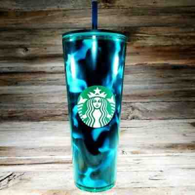 Rare Starbucks 2020 Summer Teal Turquoise Tortoise Green Blue Wave Tumbler 24oz - Sold on eBay Jul 13, 2021 for $50.99