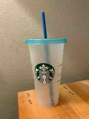 NEW Turquoise Starbucks color changing confetti reusable cold cup - Sold on eBay Aug 26, 2021 for $7.00