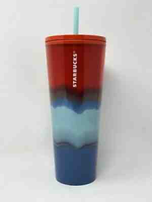 NEW Starbucks Summer 2021 Color Wave Red, Aqua, Blue 24oz Cold Cup Tumbler - Sold on eBay Jun 21, 2021 for $27.99