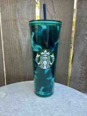 Starbucks 2020 Summer Teal Turquoise Tortoise Green Blue Wave Tumbler Flawed - Sold on eBay Aug 15, 2021 for $45.99