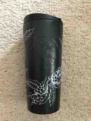 Starbucks 2014 Stainless Steel 16 oz. Tumbler Screw On Lid Tea Leaves Embossed - Sold on eBay Aug 12, 2021 for $10.00
