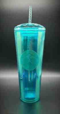 Starbucks 2021 Summer Turquoise Iridescent 24 Oz. Venti Kaleidoscope Tumbler - Sold on eBay Jun 25, 2021 for $33.88