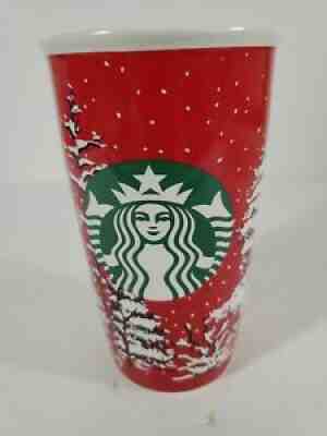 Starbucks 12 oz Ceramic Tumbler 2016 Winter Scene - Sold on eBay Jul 03, 2021 for $19.95