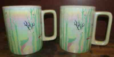 Set Of 2 Starbucks Coffee Mugs Christmas Deer Tree Scene 2020 Iridescent - Sold on eBay Aug 03, 2021 for $29.99