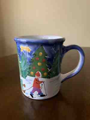 Starbucks Made in Hungary Winter Scene Mug with Yellow Labrador Signed by Artist - Sold on eBay Jul 19, 2021 for $8.99