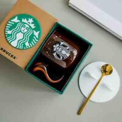 Starbucks Cup With Spoon Mug Forest Squirrel Wind Ceramic Coffee Cup Coaster - Sold on eBay Jul 16, 2021 for $28.49