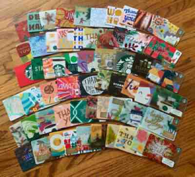 Starbucks Gift Card lot 70 new/used misc cards - Sold on eBay Aug 17, 2021 for $10.99