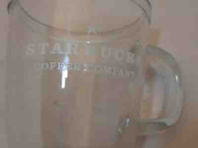 Starbucks Large Abbey Clear Glass Coffee Mug Cup White Star Coffee Company - Sold on eBay Jul 25, 2021 for $8.49