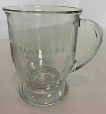 Starbucks Anchor Hocking Glass Coffee Cup Footed Mug Made In USA Etched Logo - Sold on eBay Jun 25, 2021 for $8.99
