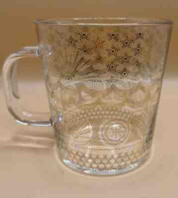 Vintage Starbucks Clear Glass With Gold Coffee Mug Made in the USA 14oz - Sold on eBay Aug 14, 2021 for $10.50