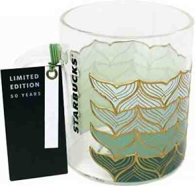 Starbucks 50th Anniversary Mermaid Glass Cup Mug 12oz NWT - Sold on eBay Aug 30, 2021 for $29.99